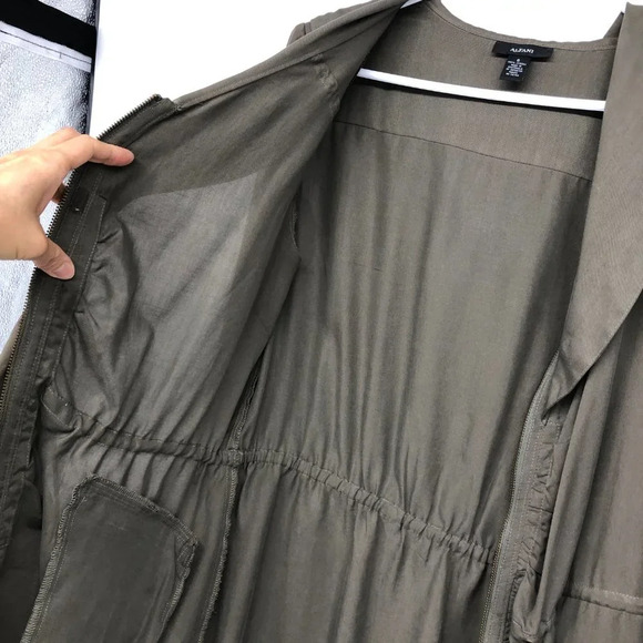 Alfani olive army green full zip hooded anorak jacket size 6 - Picture 9 of 15